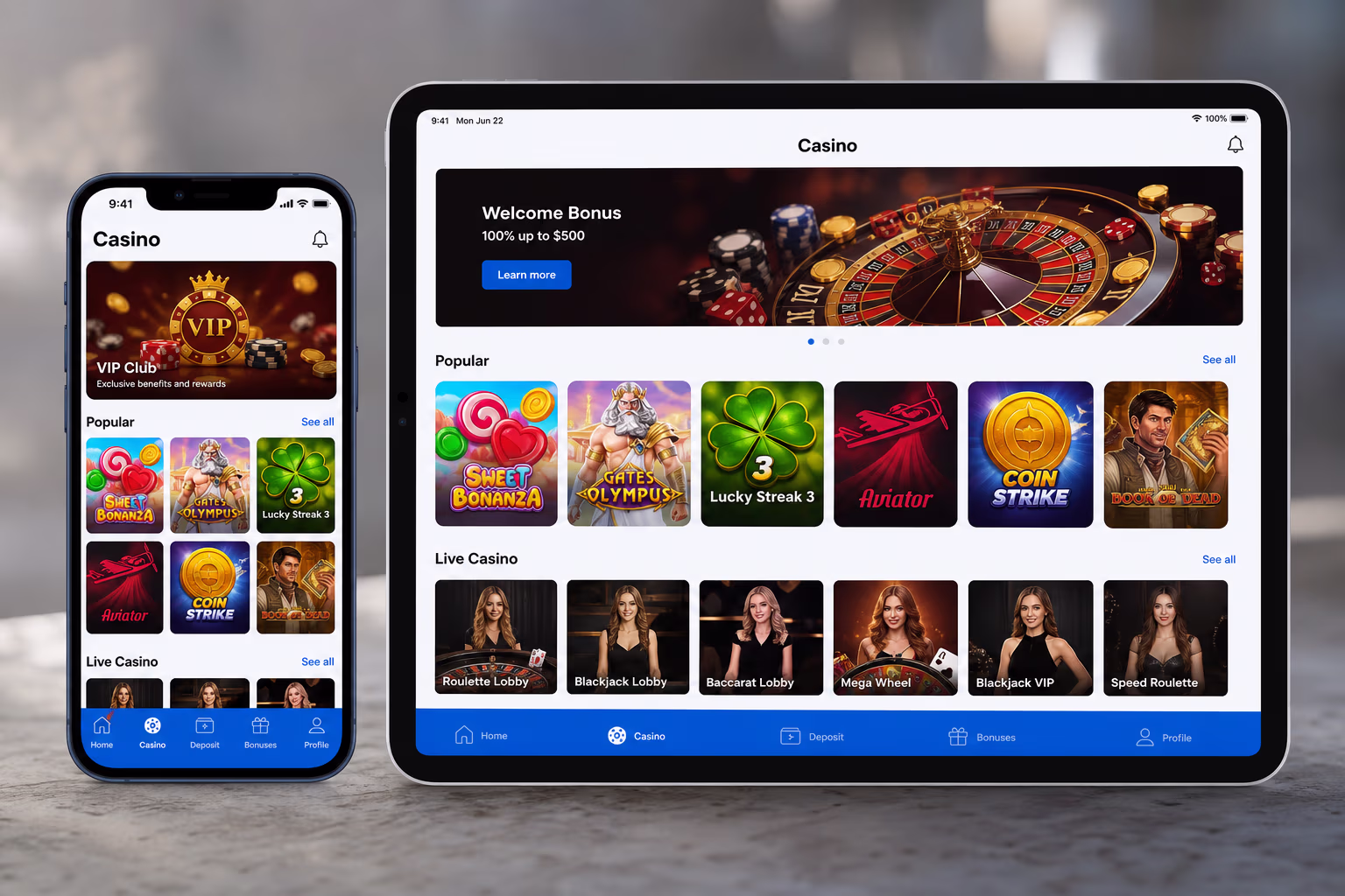 Games, Pokies and Live Casino on Mobile
